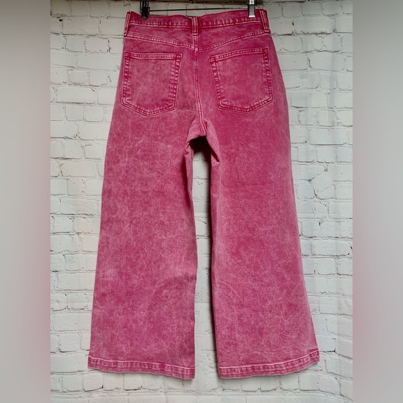 NEW GAP High Rise Stride Ankle Wide Leg Jeans Sugar Plum Pink Size 28 6 - Picture 4 of 6